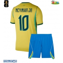 Brasil Neymar Jr #10 Hjemmedraktsett Barn VM 2026 Kortermet (+ Korte bukser)